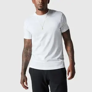 T-shirts à manches courtes pour hommes, couleur unie, logo personnalisé, respirants, 100% coton, pour adultes - Product Image 5