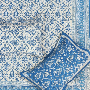 <b>King</b> <b>Size</b> 100% Cotton Bedsheet Set Jaipur Hand Block Printed Ultra Soft Durable Machine Washable Artisan Made Eco Hospital Home - Product Image 1