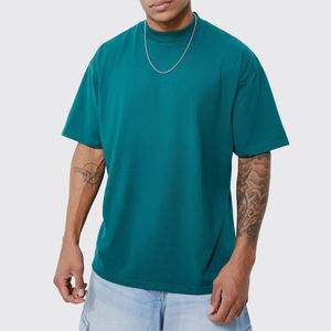 High Quality Polyester/Cotton Heavyweight Men's Oversized Regular Sleeve Drop Shoulder Hip Hop Style Breathable Knitted T-shirts - Product Image 6