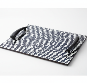 Plateau de service et de rangement en os incrusté, finition polie, avec poignées, pour mariages, fêtes et événements – Plats de service tendance pour table - Product Image 1