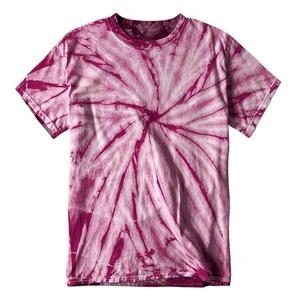 T-shirt unisexe personnalisé OEM tie-dye 100 % coton, style formel, col roulé, manches courtes, respirant, tissu tricoté écologique - Product Image 3