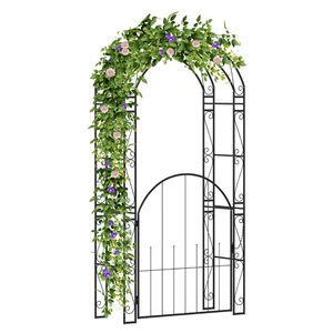 Arco da Giardino in Metallo Alto 84 Pollici con Cancello per Recinzioni, Tralicci e Cancelli - Product Image 5