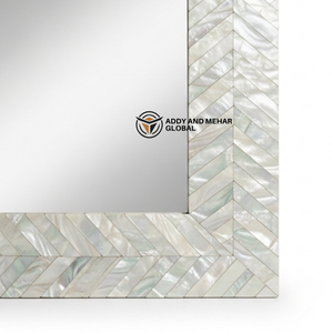 กระจกตกแต่งผนังลายโมเสกเปลือกหอยมุกสี่เหลี่ยมหรูหรา สไตล์อาร์ตเดโค ทำด้วยมือ สำหรับตกแต่งบ้านระดับพรีเมียมและงานแต่งงาน - Product Image 4