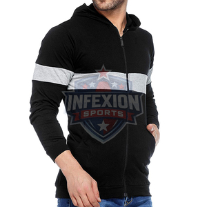 Sudadera con Capucha Negra para Hombre, Diseño con Bloques de Color, Corte Regular, Estilo Casual para Otoño - Product Image 4