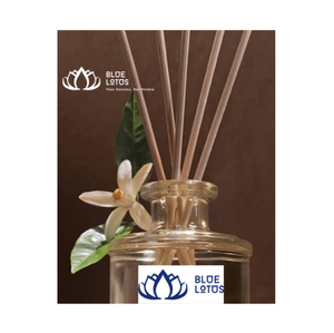 Recharge de bâtonnets diffuseurs cylindriques en rotin artisanal sans alcool, sans plomb, écologiques, parfum frais Lotus Bleu - Product Image 1