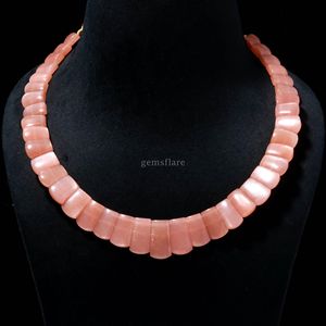 Natural Peach Moonstone Beaded <b>Necklace</b> For Women Handmade Gemstone Choker <b>Statement</b> Jewelry Natural Stone <b>Necklace</b> 14 Inch - Product Image 6