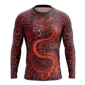 Rashguard personnalisé à manches longues en sublimation, vêtements de sport compressifs pour BJJ, MMA, CrossFit, fitness et surf - Product Image 3