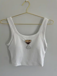 Ladies Summer for Top Handmade Beaded Applique Decorative Embroidery Rib Knit Casual Fashion Garment High Quality <b>Skin</b>-friendly - Product Image 6