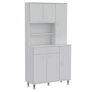 Armadio Dispensa da Cucina Bianco da 90 Pollici con Due Ripiani Aperti e Un Cassetto, Disponibili Diverse Opzioni di Armadi - Product Image 1