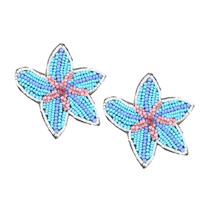 Trendy Handmade Embroidery Seed Beaded <b>Star</b> Hoop Earrings <b>Light</b> Luxury Wedding Parties Festive Events Decorative Dangles Boho - Product Image 1