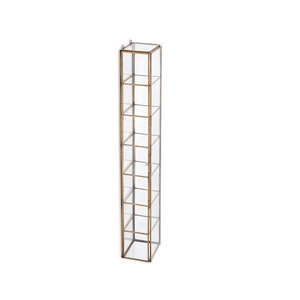 Diseño innovador, último escaparate de gabinete de vidrio, diseño único, decoración de pared colgante de vidrio con marco de latón - Product Image 1