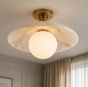 Minimalist Brass Round Wall Sconce Art Deco Home Decor for Modern Interior Design Diwali Housewarming <b>Gift</b> Indoor Use - Product Image 2