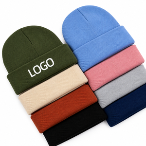 Knitted Custom Logo Cuffed Knit Beanie <b>Hats</b> Wholesale Ribbed <b>Winter</b> Beanies Unisex Warm Stretchy Knitted Caps - Product Image 4