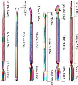 Vente chaude poussoir à ongles fournitures outils à ongles en acier inoxydable peau morte pousser poussoir à cuticules à ongles Double tête poussoir coloré - Product Image 1