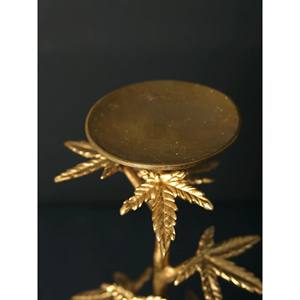 Handmade 10-Inch Brass <b>Candle</b> <b>Stand</b> with Leaf Design Indian Home Decorative Item Handcrafted Object - Product Image 4