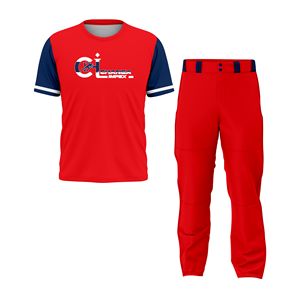 Ensemble d'uniformes de softball confortables en tissu anti-transpiration, design d'équipe personnalisé, vêtements de sport 100 % polyester, séchage rapide, respirant, coupe courte - Product Image 1
