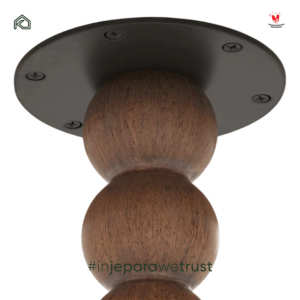 Solid Teak Wood Round Side <b>Table</b> Handcrafted Bobbin <b>Pedestal</b> Accent <b>Table</b> for Living Room Hotel Villa Furniture - Product Image 3