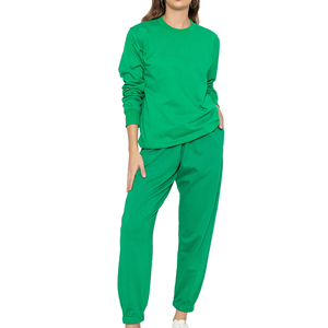 Womens 2-Piece Fleece Windproof Sweatsuit Matching Lounge Set Winter Outfit Fashion Clothing <b>Crewneck</b> Track Suit Casual - Product Image 3
