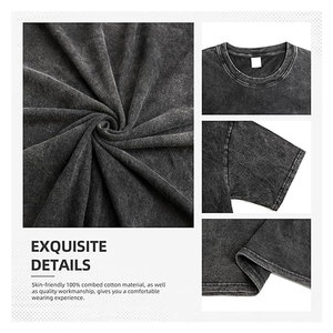 Camisetas Extra Grandes de Algodón Grueso para Hombre, Corte Holgado, Estilo Vintage Lavado, Unisex, Manga Corta, Camisa Casual Cómoda y Holgada - Product Image 5