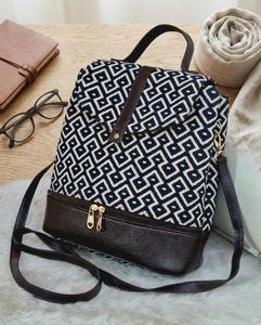 Nueva Bolsa de Mensajero de PU Estampada para Mujer, Mochila, Bolso Bandolera, Patrón Geométrico, Cierre de Cremallera, Correa de Hombro con Cadenas, para Oficina y Viajes - Product Image 3