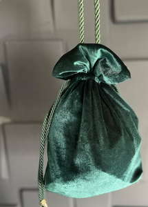 Sac Potli | Sac à main brodé de perles de satin Pochette verte Sac de mariée | Satin fait main - Product Image 5