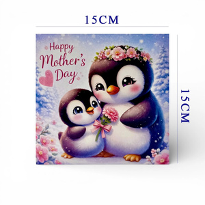 Tarjeta Pop-Up de Pingüino para el Día de la Madre, Artesanía en Papel de Vietnam, para Expresar Amor como Regalo, Más Vendida y en Tendencia - Product Image 6