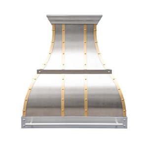 Campana extractora de cocina ventilada superventilada para el hogar, la más vendida, con acabado natural y tira de latón - Product Image 1
