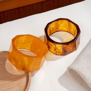 Brazalete Geométrico Irregular para Mujer, Joyería de Resina Acrílica, Accesorio de Mano, Pulsera con Patrón Marmoleado Grueso - Product Image 1