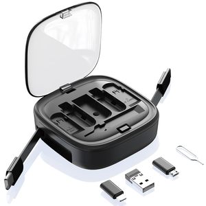 ชุดอุปกรณ์ชาร์จเร็ว S10 60W สาย USB-C แบบยืดหดได้ 8in-1 PD พร้อมอะแดปเตอร์ ชุดใส่ซิมการ์ดนาโนและการ์ด TF อุปกรณ์จัดระเบียบสำหรับเดินทางแบบพกพาขนาดเล็ก - Product Image 1