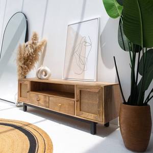 ตู้วางทีวี วานดานา โนวาลา เวนโต้ ราตัน ดอร์ส โมเดิร์น ทำจากไม้จริงสานลายธรรมชาติ - Product Image 1