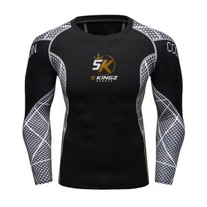 5 Sports Rashguard à manches longues pour homme, noir et gris, imprimé par sublimation, pour MMA et BJJ, ajusté, anti-humidité, adulte - Product Image 6