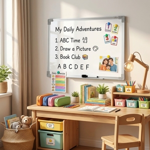 ไวท์บอร์ดแม่เหล็กแบบลบได้สำหรับการเรียนที่บ้านและการวางแผนประจำวัน - Product Image 1