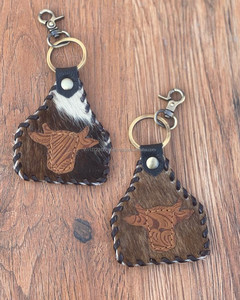 Nouvel arrivage de porte-clés stylisés en cuir cousus porte-clés Offre Spéciale en cuir véritable porte-clés de luxe en cuir de forme unique - Product Image 2