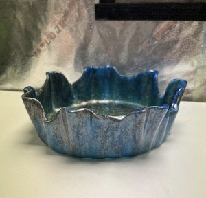 Bol en bois et résine moderne, design marbré turquoise, fait main, hydroformé, écologique, origine Inde, artisanat Tayyab, pour servir la soupe - Product Image 3