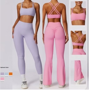 Leggings de yoga para niñas al por mayor, de cintura alta, para fitness, con diseño cruzado en V, tie-dye, deportivos, levanta glúteos, transpirables y de compresión. - Product Image 4