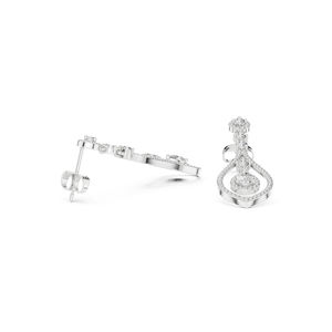 Pendientes de Boda de Oro Rosa de 14K con Diamantes Cultivados en Laboratorio, Corte Redondo y en Forma de Pera, para Mujer |   Diamante Cultivado Nuevo - Product Image 5