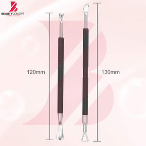 Juego de Empujadores de Cutículas de Acero Inoxidable con Mango Antideslizante Negro, Herramientas Profesionales de Doble Punta para el Cuidado de las Uñas, Venta al Por Mayor - Product Image 6