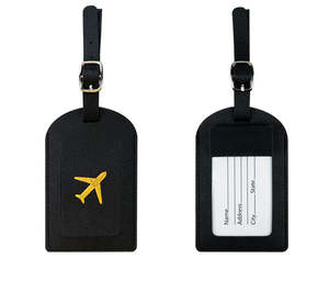 ป้ายชื่อกระเป๋าเดินทางหนัง PU นุ่มทันสมัยแบบกำหนดเอง พร้อมหัวเข็มขัด - Product Image 1