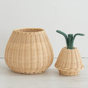 <b>Nursery</b> toy organizer hand weave rattan <b>baskets</b> room decor <b>basket</b> cute storage items for girls - Product Image 6