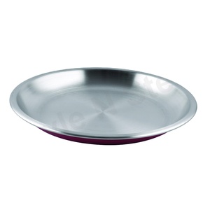 Assiette de camping en acier inoxydable, couleur rouge - Product Image 1