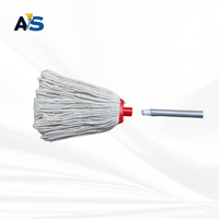 A&S Serpillère industrielle et commerciale robuste réutilisable en coton multi-couches de 250 grammes avec tête de serpillère à douille et système d'essorage