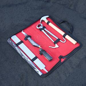 Kit de herramientas para el cuidado de pezuñas de herrador con cortador de paredes de pezuña, alicates para potros, cuchillo para pezuñas con punta de latón, lima raspadora y martillo de accionamiento de acero inoxidable - Product Image 5