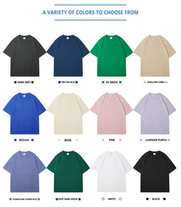 เสื้อยืดคอตตอนโอเวอร์ไซส์สำหรับผู้ชาย เนื้อผ้าหนา คุณภาพสูง เสื้อยืดเปล่าสไตล์สตรีทแวร์ พิมพ์โลโก้ได้ตามต้องการ เสื้อยืดสตรีทแวร์ - Product Image 5