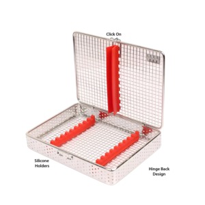 Boîte de rangement pour instruments dentaires en acier inoxydable à mailles micro-fines, manuelle, de haute qualité, 10 pièces, par Mahfooz Instrument - Product Image 2