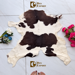 Alfombras de Cuero Vacuno Únicas, Colección 2026, Color Marrón Oscuro, para Sala de Estar, Decoración Boho Escandinava, 100% Cuero Vacuno Natural - Product Image 3