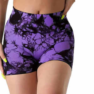 <b>Tie</b> Dye Seamless Fitness Apparel Women Yoga Shorts High Waist Yoga Leggings Sport Yoga Shorts For Women - Product Image 1