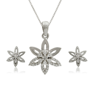 Ensemble de bijoux en argent sterling 925 avec moissanite de luxe, collier et boucles d'oreilles pour femmes, cadeau de mariage pour femmes - Product Image 5