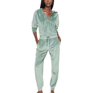 Survêtements en velours d'hiver de qualité supérieure avec logo personnalisé, respirants, en coton, pour l'entraînement, taille plus, survêtements en velours - Product Image 1