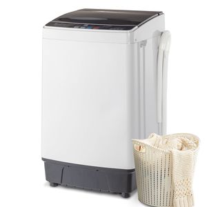 Lavatrice Compatta Portatile a Caricamento dall'Alto Completamente Automatica con 10 Programmi, 8 Livelli d'Acqua, Centrifuga e Pompa di Scarico, Spina USA - Product Image 4