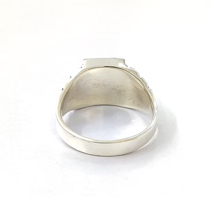 Vintage Greek Key Design <b>925</b> <b>Silver</b> <b>Ring</b> Natural Square Black Onyx Gemstone Fine Jewelry - Wholesale Bulk Jewelry Supply - Product Image 4